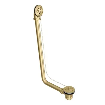 Brushed Brass Traditional Bath Waste with Chain
