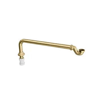 Brushed Brass Traditional Exposed Shallow Seal Bath Trap & Pipe