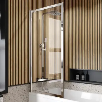 Antwerp Premium Easy Clean 8mm Chrome Framed Bath Screen - 800mm
