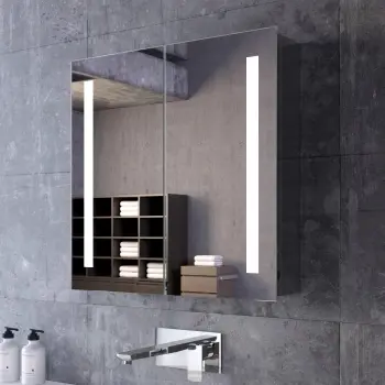 Emielia Illuminated LED Mirror Cabinet 600x600mm