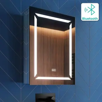Haisley Illuminated LED Mirror Cabinet With BLUETOOTH Speaker 600x450mm