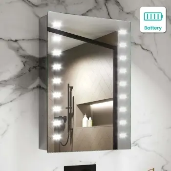 Madison Battery Powered Illuminated LED Mirror Cabinet 700x500mm