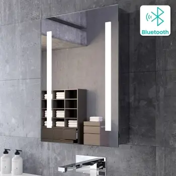 Emielia Illuminated LED Mirror Cabinet With BLUETOOTH Speaker 700x500mm