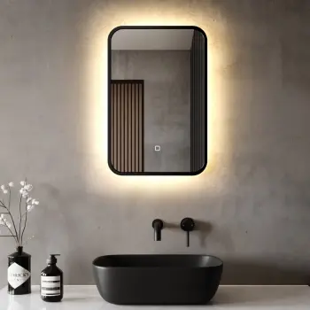 Mila Black Framed Backlit llluminated LED Mirror 600x400mm