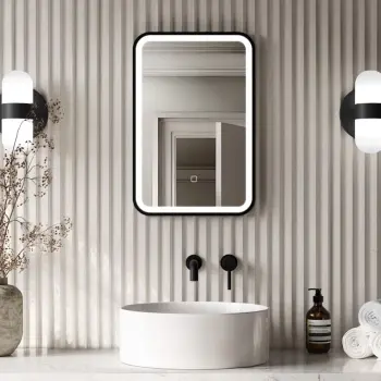 Mila Black Framed Illuminated LED Mirror 600x400mm