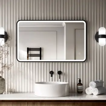 Mila Black Framed Illuminated LED Mirror 600x1000mm