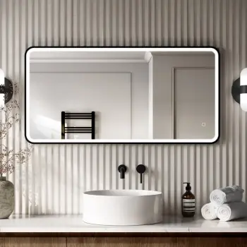 Mila Black Framed Illuminated LED Mirror 600x1200mm