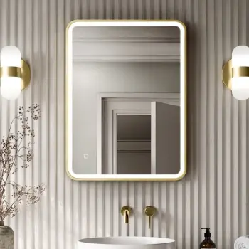 Mila Brushed Brass Illuminated LED Mirror 800x600mm