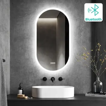 Alisha Pill Illuminated LED Mirror With BLUETOOTH Speaker 900x500mm