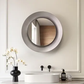Georgia Pale Brushed Nickel Round Illuminated LED Mirror 650mm
