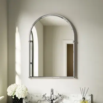 Avoca Traditional Chrome Arched Mirror 673X490mm