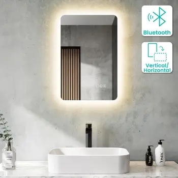 Clara Backlit LED Mirror LED Mirror With BLUETOOTH Speaker 600x400mm