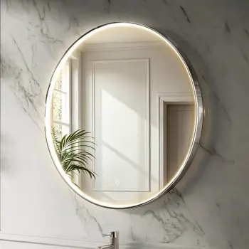 Vikki Stainless Steel Illuminated Round LED Mirror 800mm