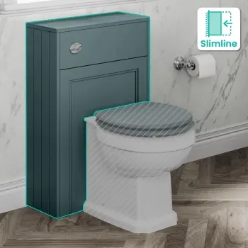 Monaco Mystic Green Slimline Back To Wall Toilet Unit 500mm