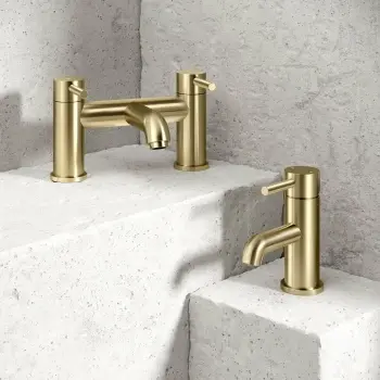 Trent Brushed Brass Basin & Bath Mixer Tap Set