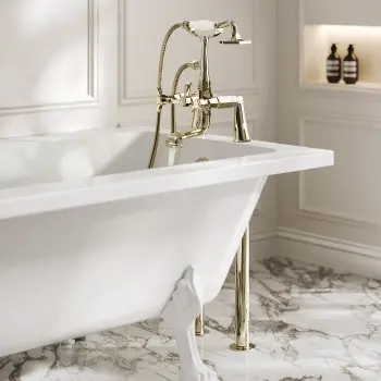 Kenmare Traditional English Gold Freestanding Bath Shower Mixer Tap