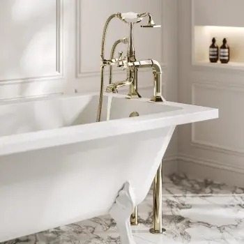 Kenmare Traditional English Gold Freestanding Bath Shower Mixer Tap