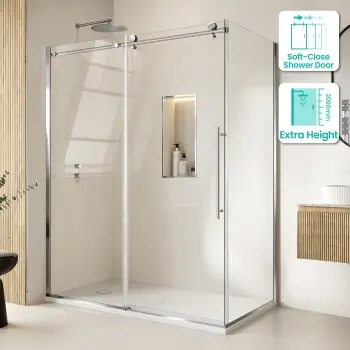 Prague 8mm Soft Closing Sliding Shower Enclosure 1600x700mm