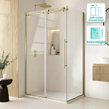Prague Brushed Brass 8mm Sliding Shower Enclosure 1200x800mm