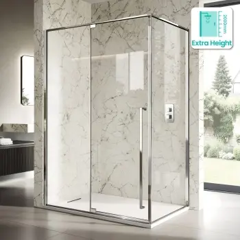 Cologne Stainless Steel Easy Clean 8mm Hinged Shower Enclosure 1400x800mm