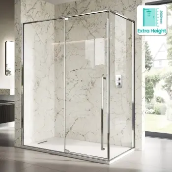 Cologne Stainless Steel Easy Clean 8mm Hinged Shower Enclosure 1500x700mm