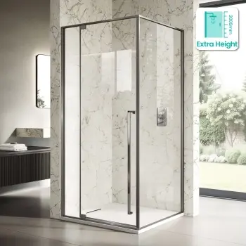 Cologne Brushed Gunmetal Easy Clean 8mm Hinged Shower Enclosure 1000x700mm
