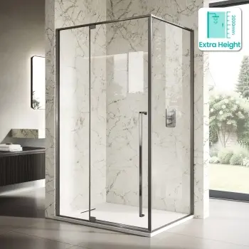 Cologne Brushed Gunmetal Easy Clean 8mm Hinged Shower Enclosure 1200x700mm