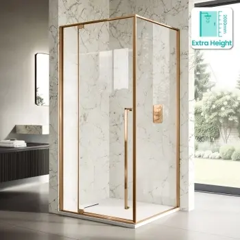 Cologne Brushed Copper Easy Clean 8mm Hinged Shower Enclosure 1000x800mm