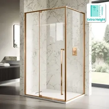 Cologne Brushed Copper Easy Clean 8mm Hinged Shower Enclosure 1200x800mm