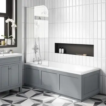 Warwick 1700x700 Traditional Shower Bath & 6mm Easy Clean Screen
