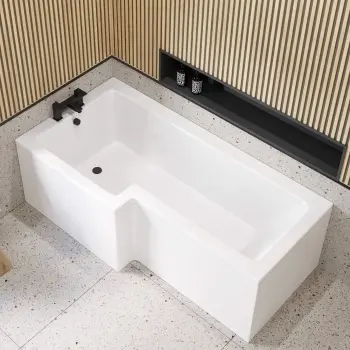 L Shaped 1700 Bath with Front Panel - Left Handed