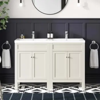Bermuda Chalk White Double Basin Vanity 1200mm