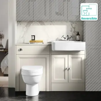 Monaco Chalk White Combination Vanity Basin And Seattle Toilet 1200mm