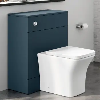 Harper Navy Blue Back To Wall Unit and Houston Toilet
