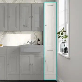 Monaco Cotton White Floor Standing Tall Cabinet Unit 300mm