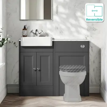 Monaco Slate Grey Combination Vanity Basin with Marble Top 1000mm (Excludes Pan & Cistern)