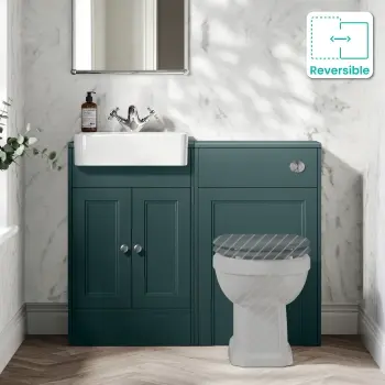 Monaco Mystic Green Basin Vanity and Back To Wall Toilet Unit 1000mm (Excludes Pan & Cistern)