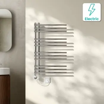 Cannes Electric Chrome Designer Heated Towel Rail 800x500mm