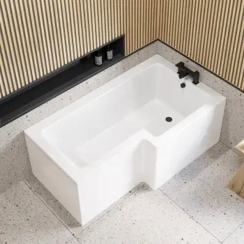 L Shaped 1500 Shower Bath - Right Handed