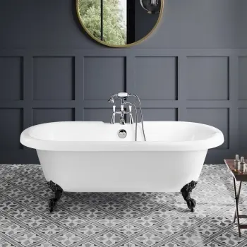Grosvenor 1700mm Roll Top Bath - Black Ball Feet