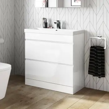 Trent Gloss White Basin Drawer Vanity 800mm