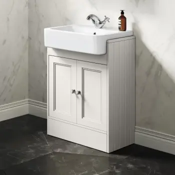 Monaco Cotton White Basin Vanity 600mm