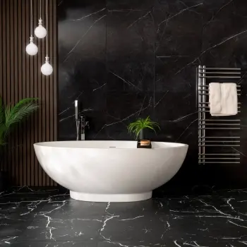 Trepanel Aqua Luxe® Black Marble Effect Embossed Satin SPC Wall Panel 4 Pack (Covers 2.80 SQM)