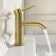 Suir Brushed Brass Basin Mixer Tap with Knurled Detailing