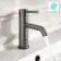 Suir Brushed Gunmetal Basin Mixer Tap with Knurled Detailing