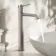 Suir Brushed Nickel High Rise Basin Mixer Tap with Knurled Detailing