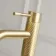 Suir Brushed Brass High Rise Basin Mixer Tap with Knurled Detailing