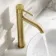 Suir Brushed Brass High Rise Basin Mixer Tap with Knurled Detailing