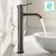 Suir Brushed Gunmetal High Rise Basin Mixer Tap with Knurled Detailing