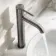Suir Brushed Gunmetal High Rise Basin Mixer Tap with Knurled Detailing